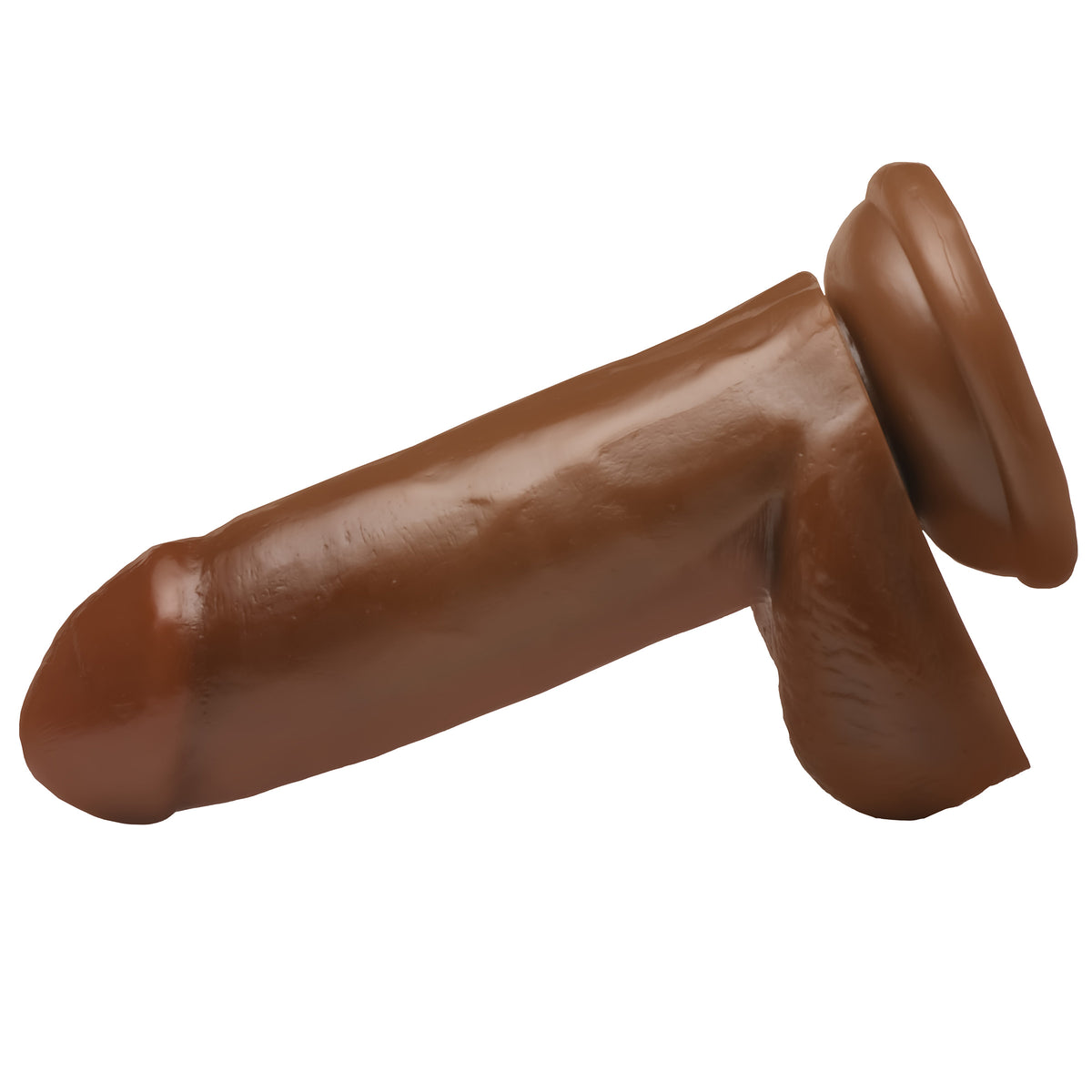 6 Inch Dong with Balls - Brown – dildo, rubber (view 3)