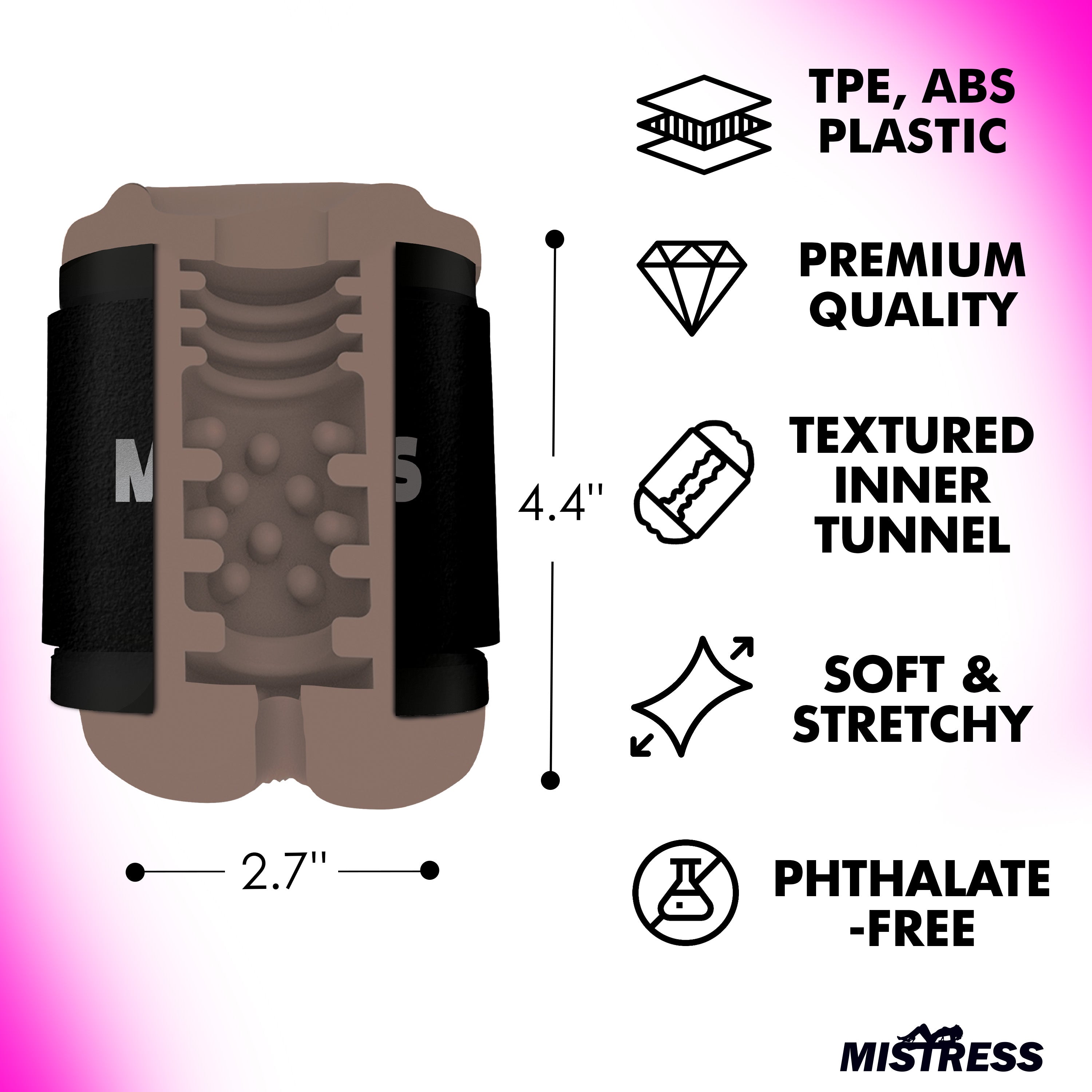 Double Shot Pussy and Ass Stroker - Dark