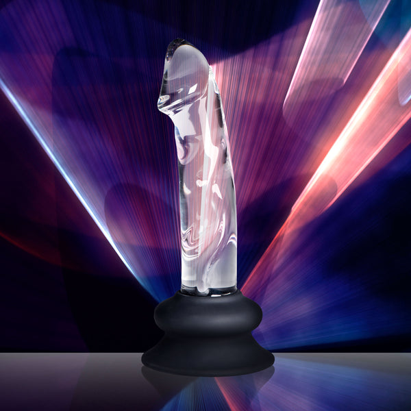 Glass Dildo with Silicone Base - 5.6 Inch, Silicone