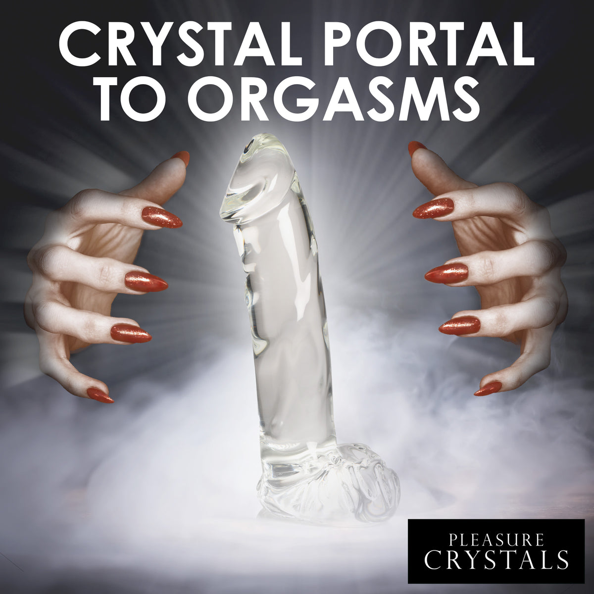 Glass Dildo with Balls, Glass (view 3)
