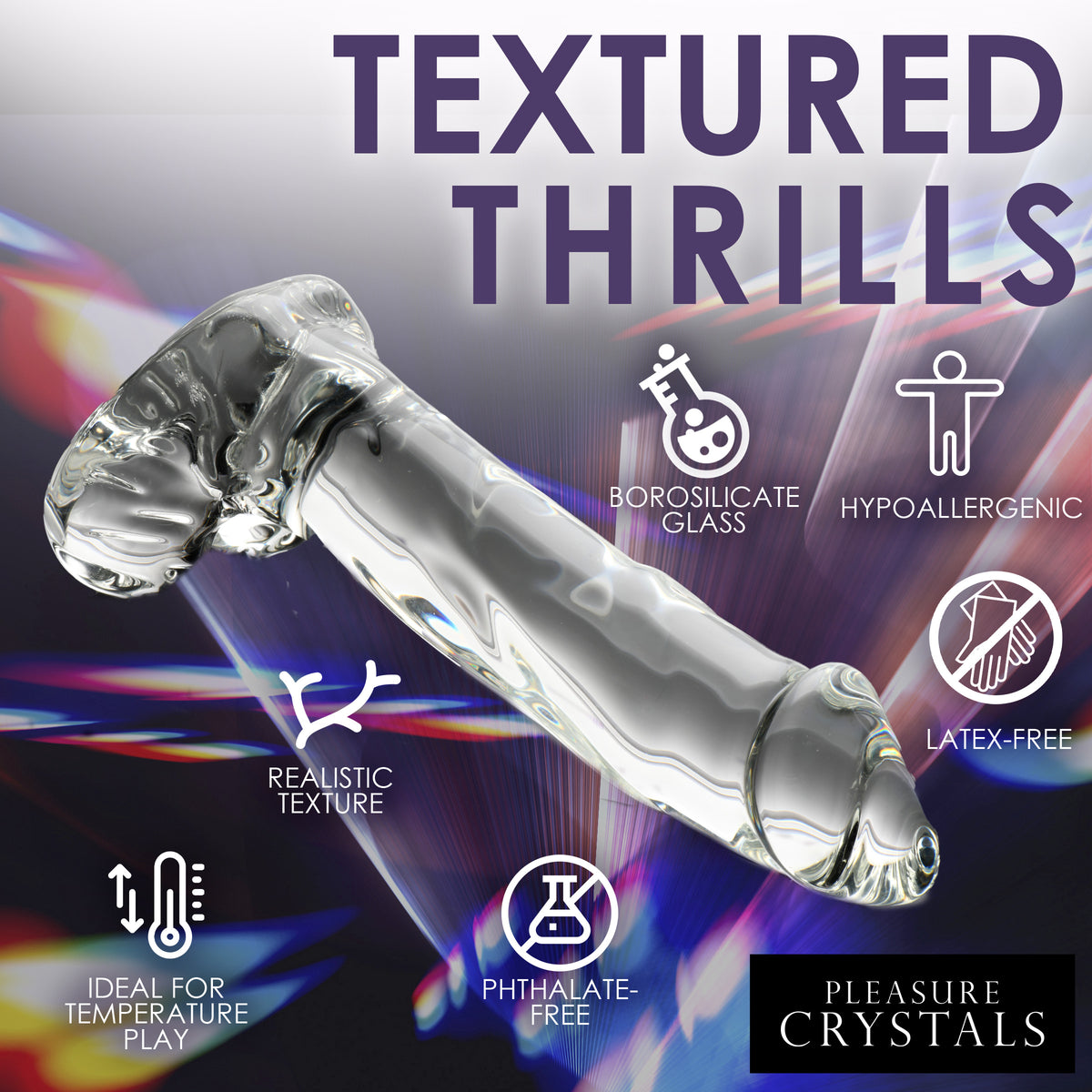 Glass Dildo with Balls, Glass (view 5)