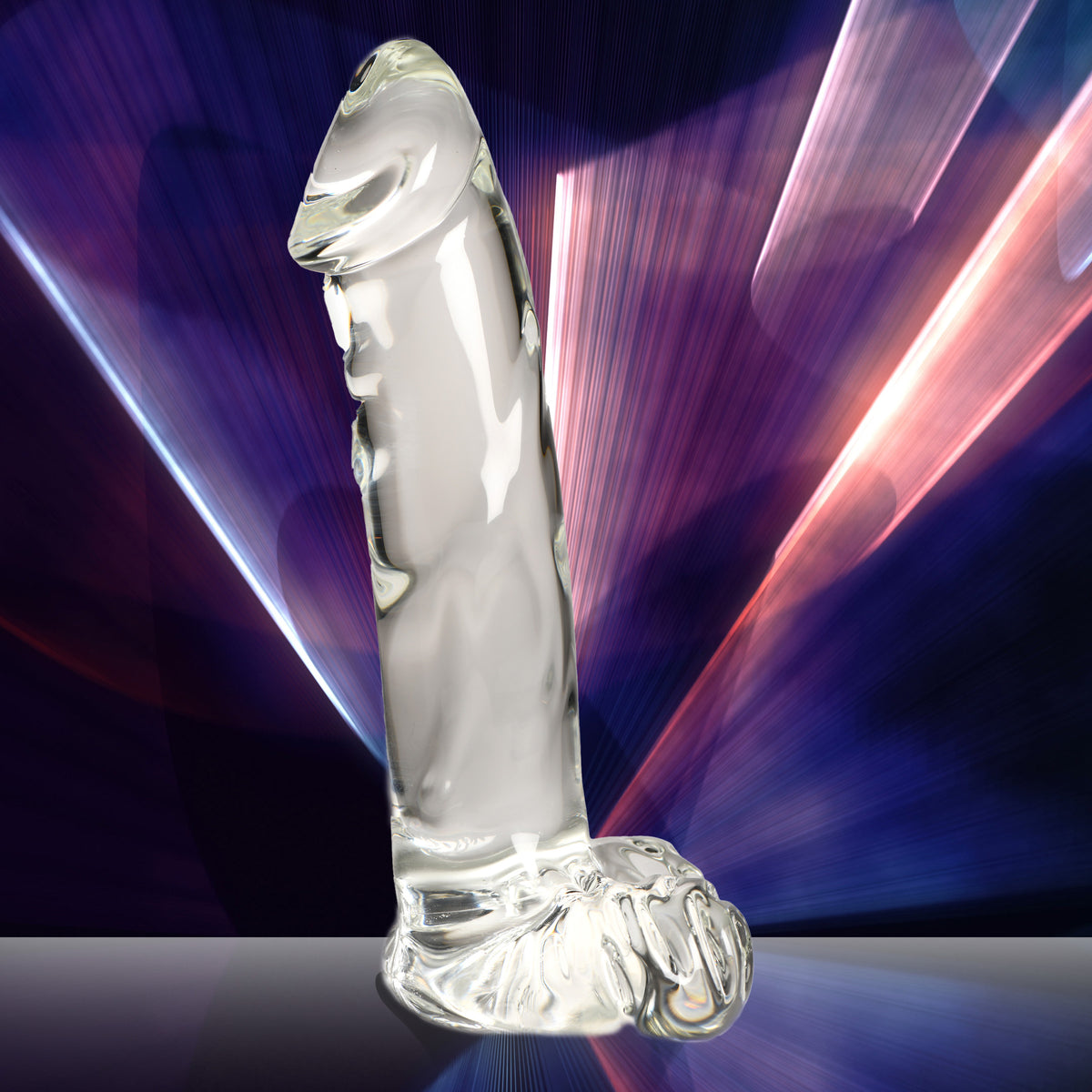 Glass Dildo with Balls, Glass