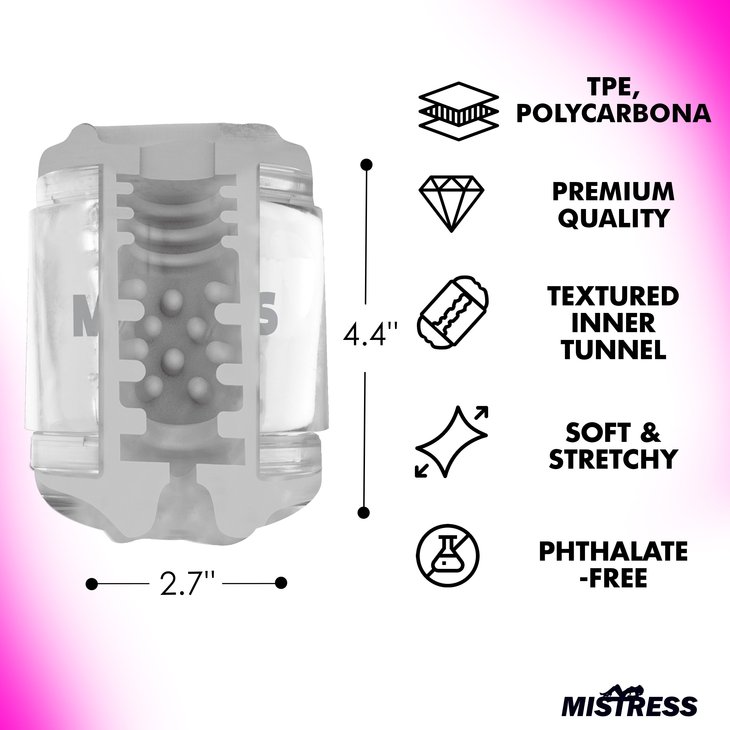 Double Shot Mouth and Pussy Stroker - Clear
