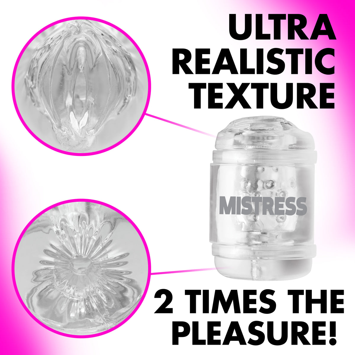 Double Shot Pussy and Ass Stroker - Clear – masturbator, TPE (view 2)