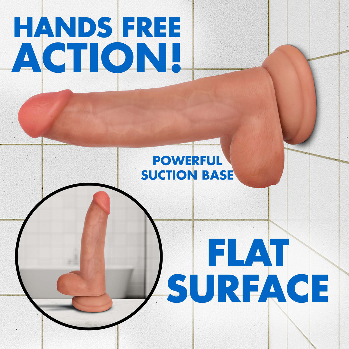 Jock Light Bareskin Dildo with Balls - 8 Inch, rubber (view 4)