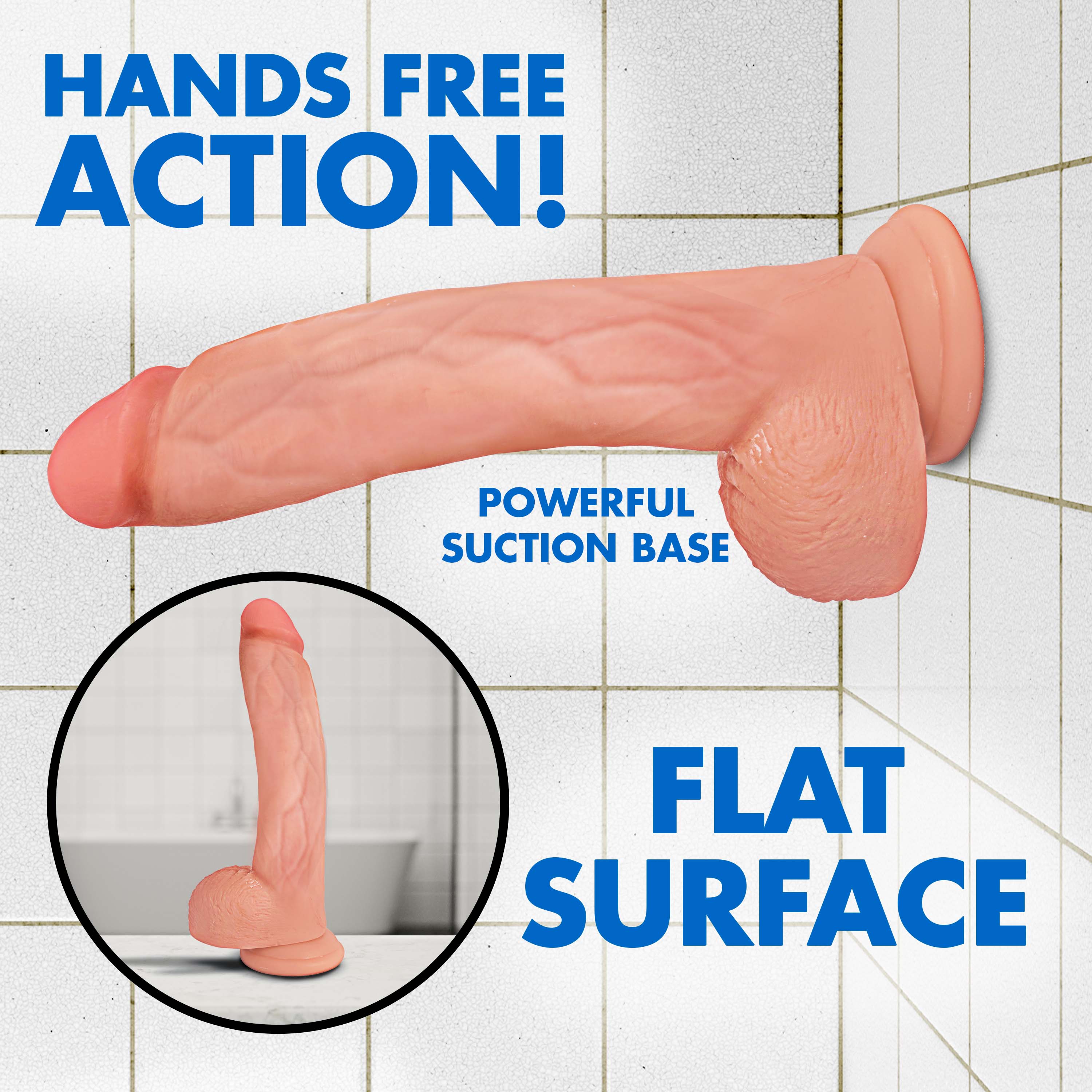 Jock Light Bareskin Dildo with Balls - 9 Inch