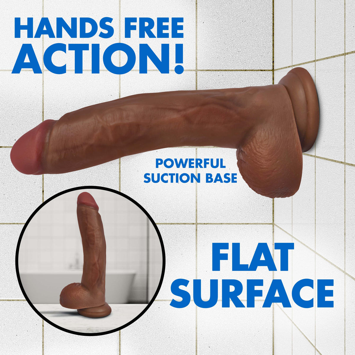 Jock Dark Bareskin Dildo with Balls - 9 Inch, rubber (view 4)