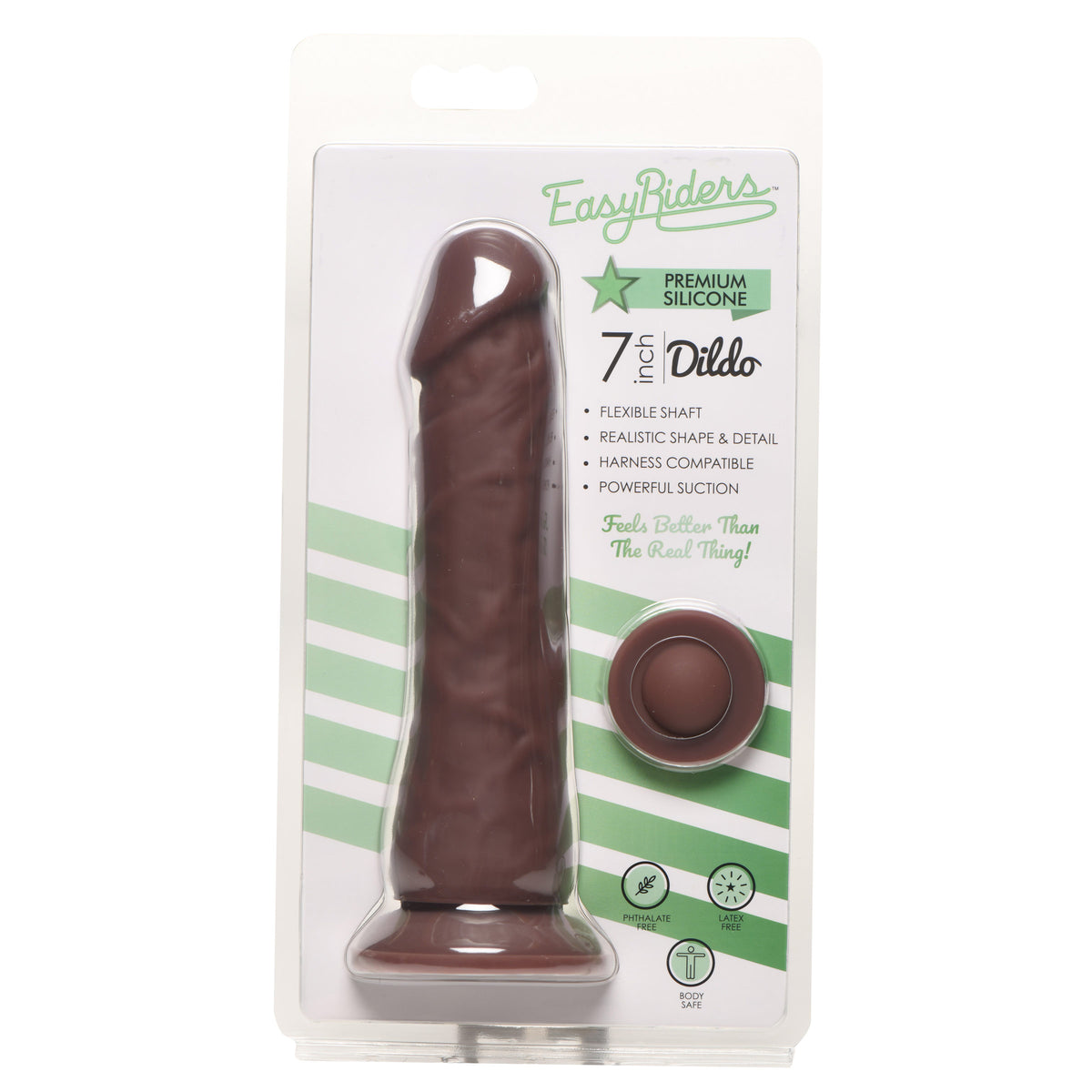Easy Riders 7 Inch Silicone Dildo - Dark, Silicone (view 4)