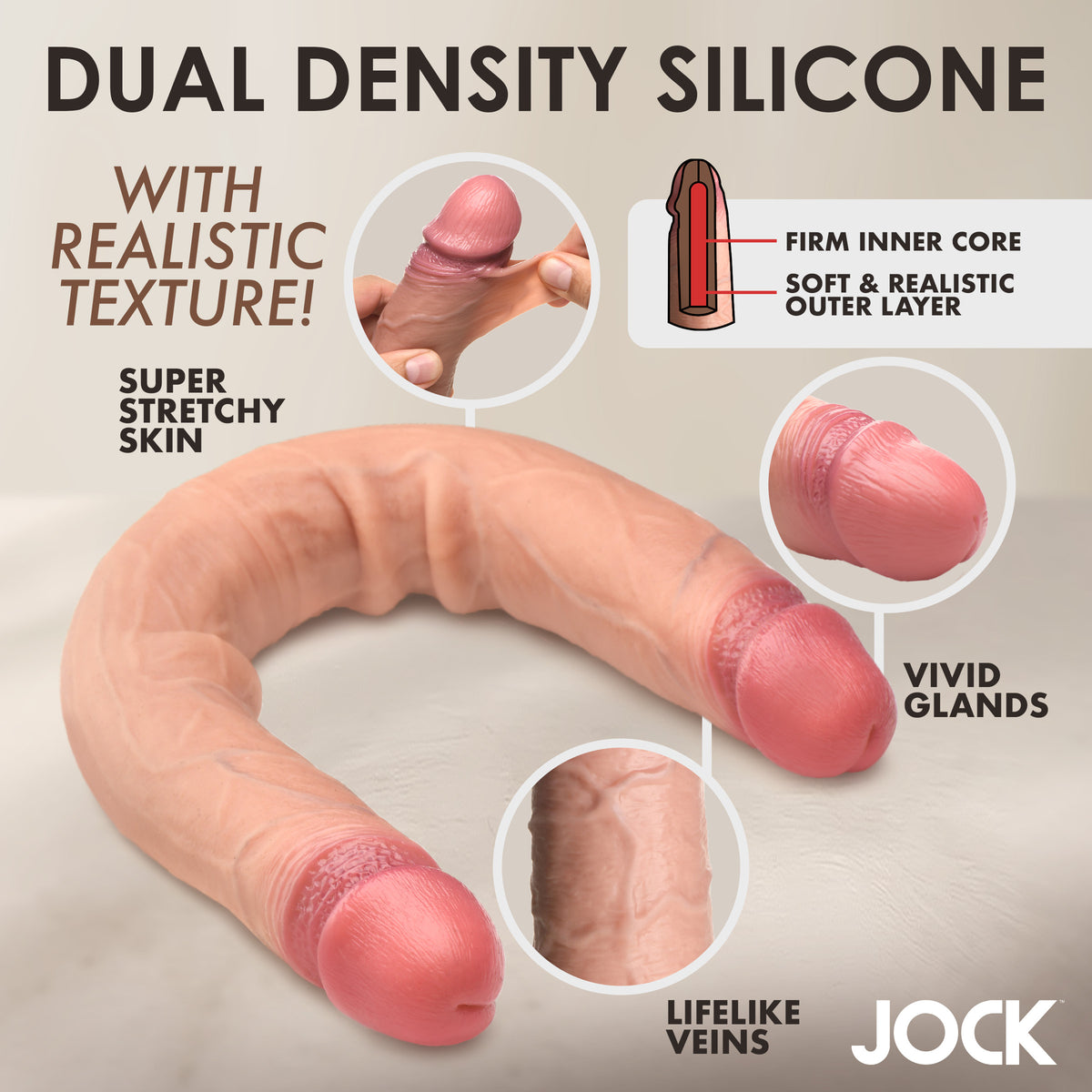 15.75 Inch Double Dildo - Medium, Silicone (view 4)