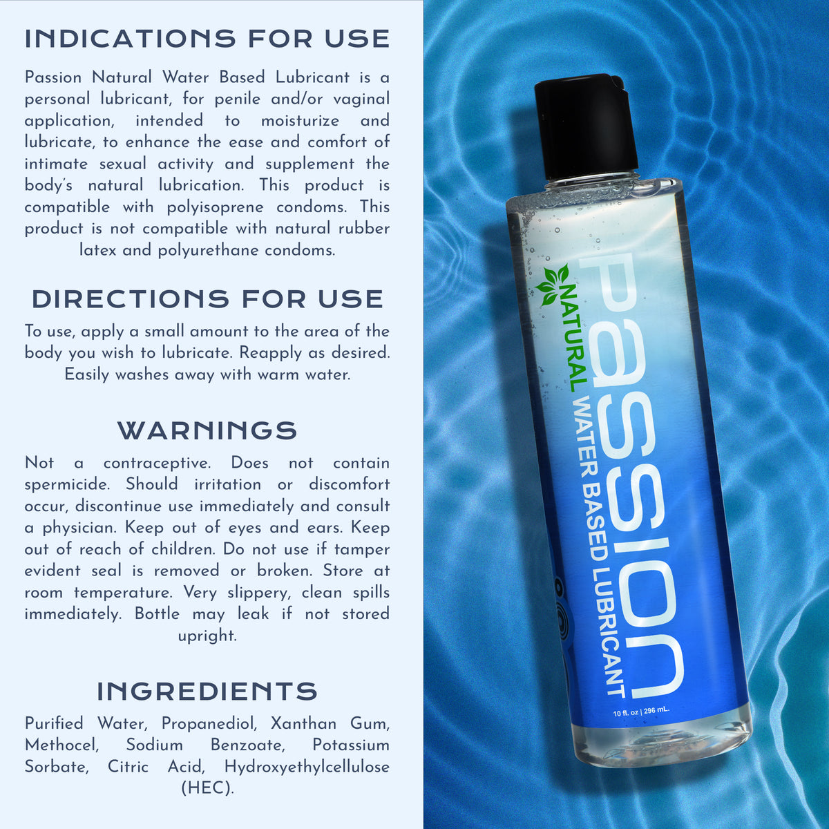 Passion Natural Water-Based Lubricant - 10 oz (view 6)