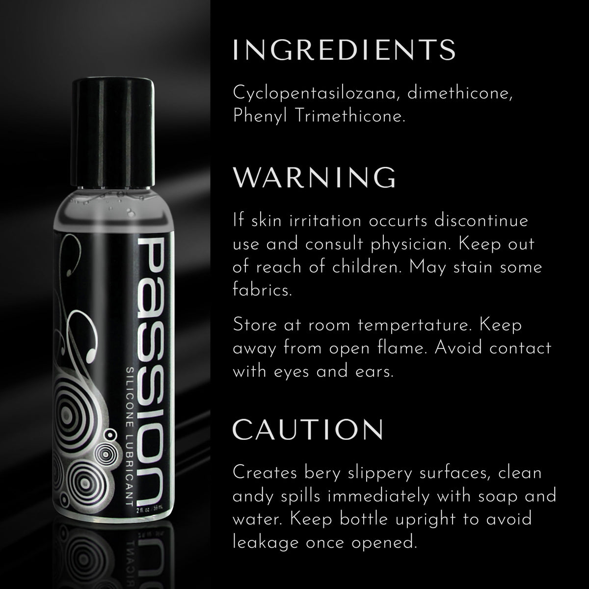 Passion Premium Silicone Lubricant - 2 oz (view 8)