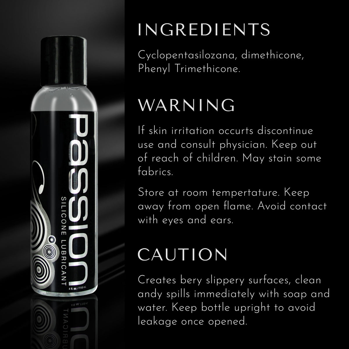 Passion Premium Silicone Lubricant - 4 oz (view 8)