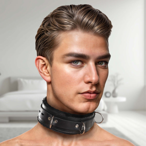 Strict Leather Premium Fur Lined Locking Collar- XL – collar and leash, Metal