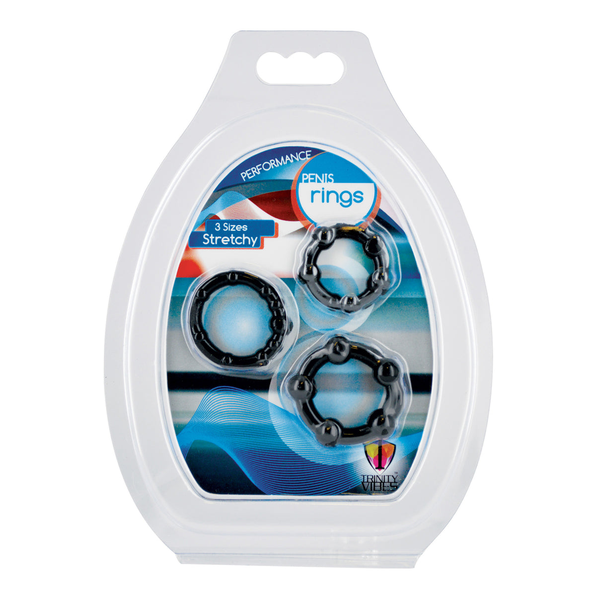 Black Performance Erection Rings - Packaged (view 2)