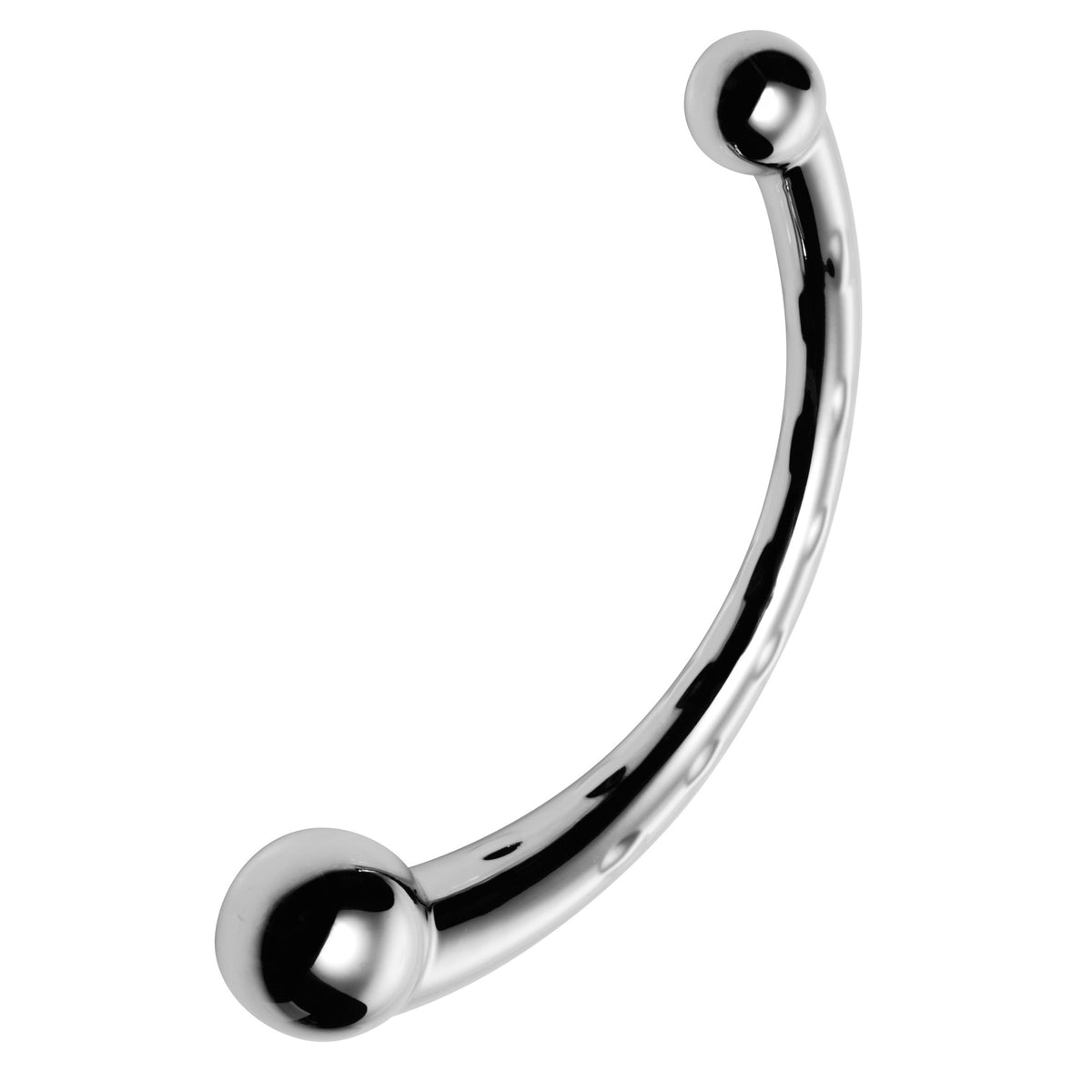 The Chrome Crescent Dual Ended Dildo, Metal (view 2)