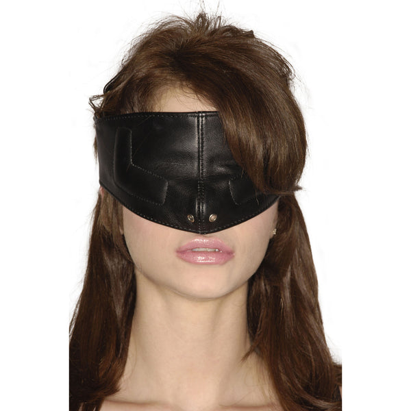 Strict Leather Upper Face Mask-SM – hood and blindfold, Leather