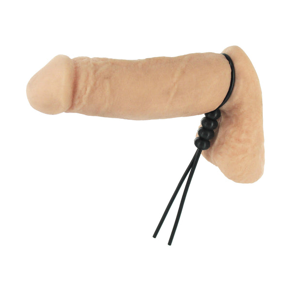 4-Way Adjustable Cock and Ball Tie - Black – cock ring, PVC