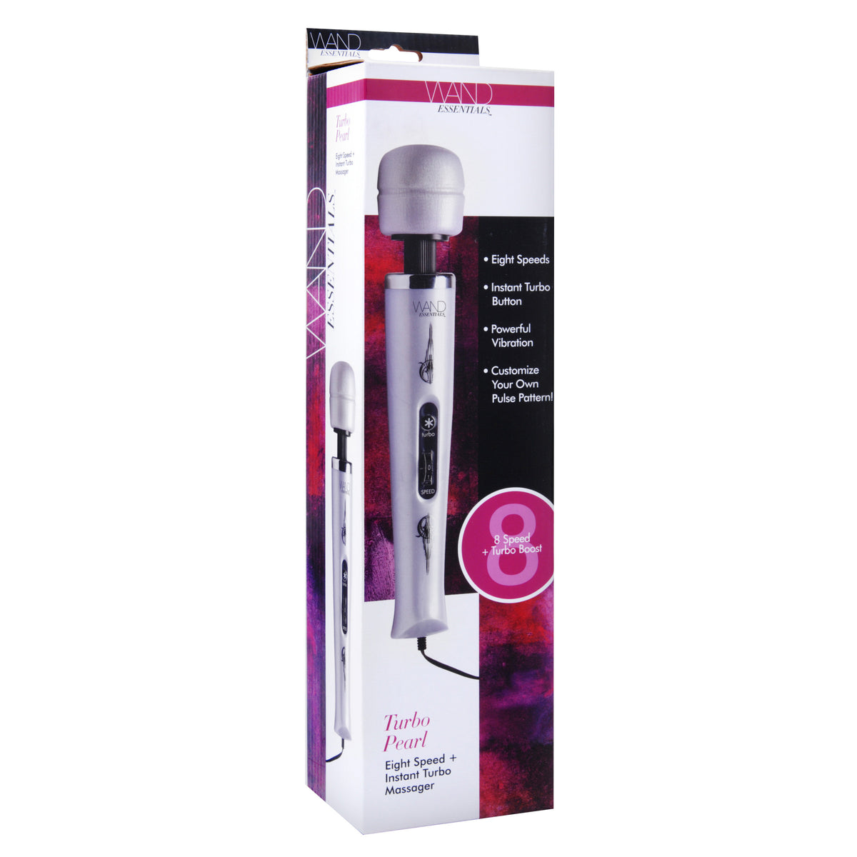 Wand Essentials 8 Speed Turbo Pearl Massager - 110V – wand massager, TPE (view 9)