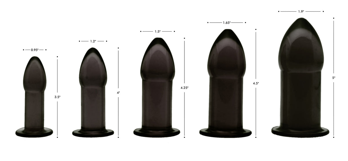 5 Piece Anal Trainer Set - Black – anal toy, TPE (view 2)