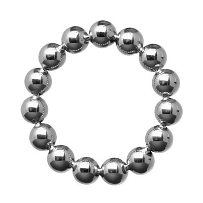 Meridian 1.75 Inch Stainless Steel Beaded Cock Ring, Metal
