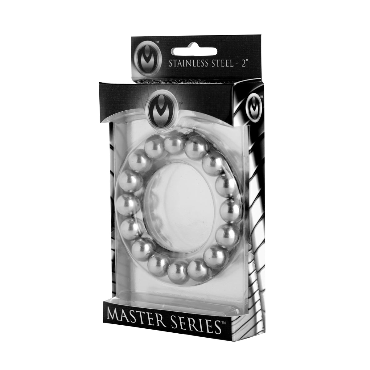 Meridian 1.75 Inch Stainless Steel Beaded Cock Ring, Metal (view 2)