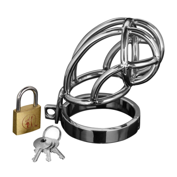 Captus Stainless Steel Locking Chastity Cage – chastity device, Metal