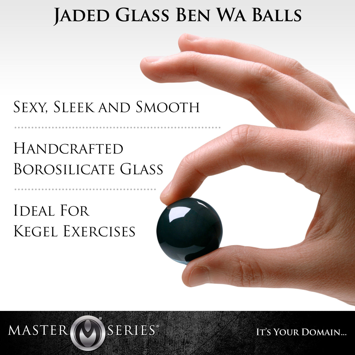 Jaded Glass Ben Wa Kegel Balls - Green – kegel exerciser, Glass (view 3)