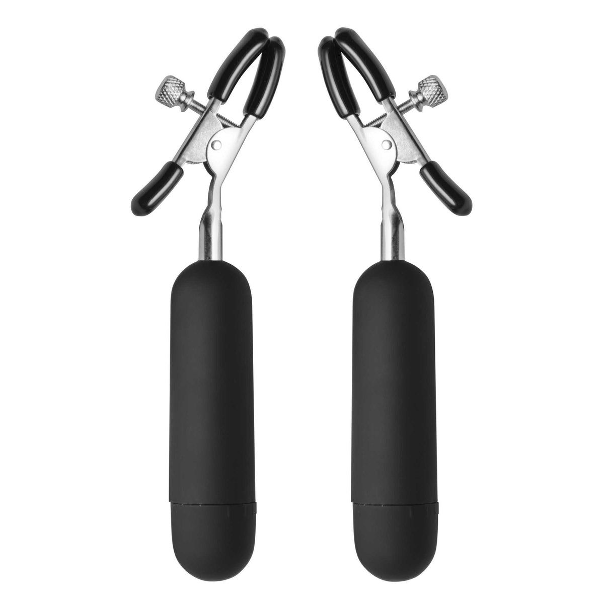 Dark Passion Vibrating Nipple Clamps – nipple toy, Metal (view 2)