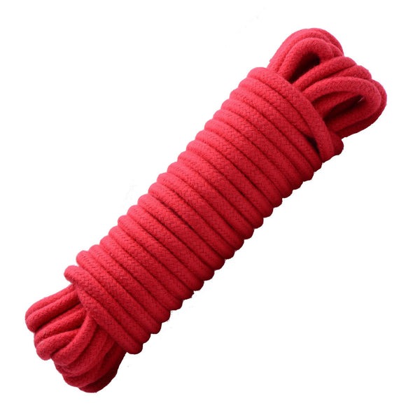 32 Foot Cotton Bondage Rope - Red – restraints and cuffs, Fabric