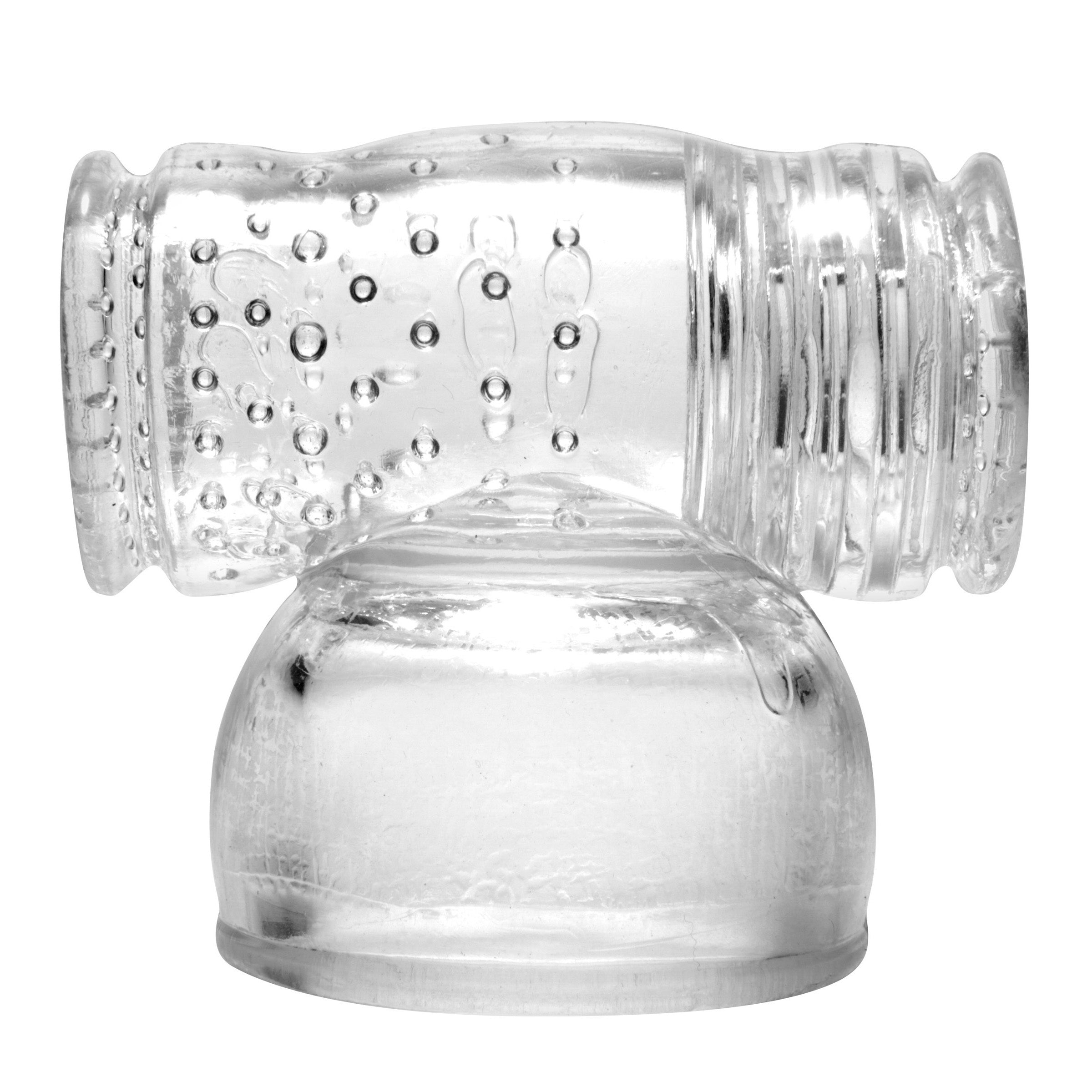 Enhanced Sensation Male Stroker Magic Wand Vibrator - Clear