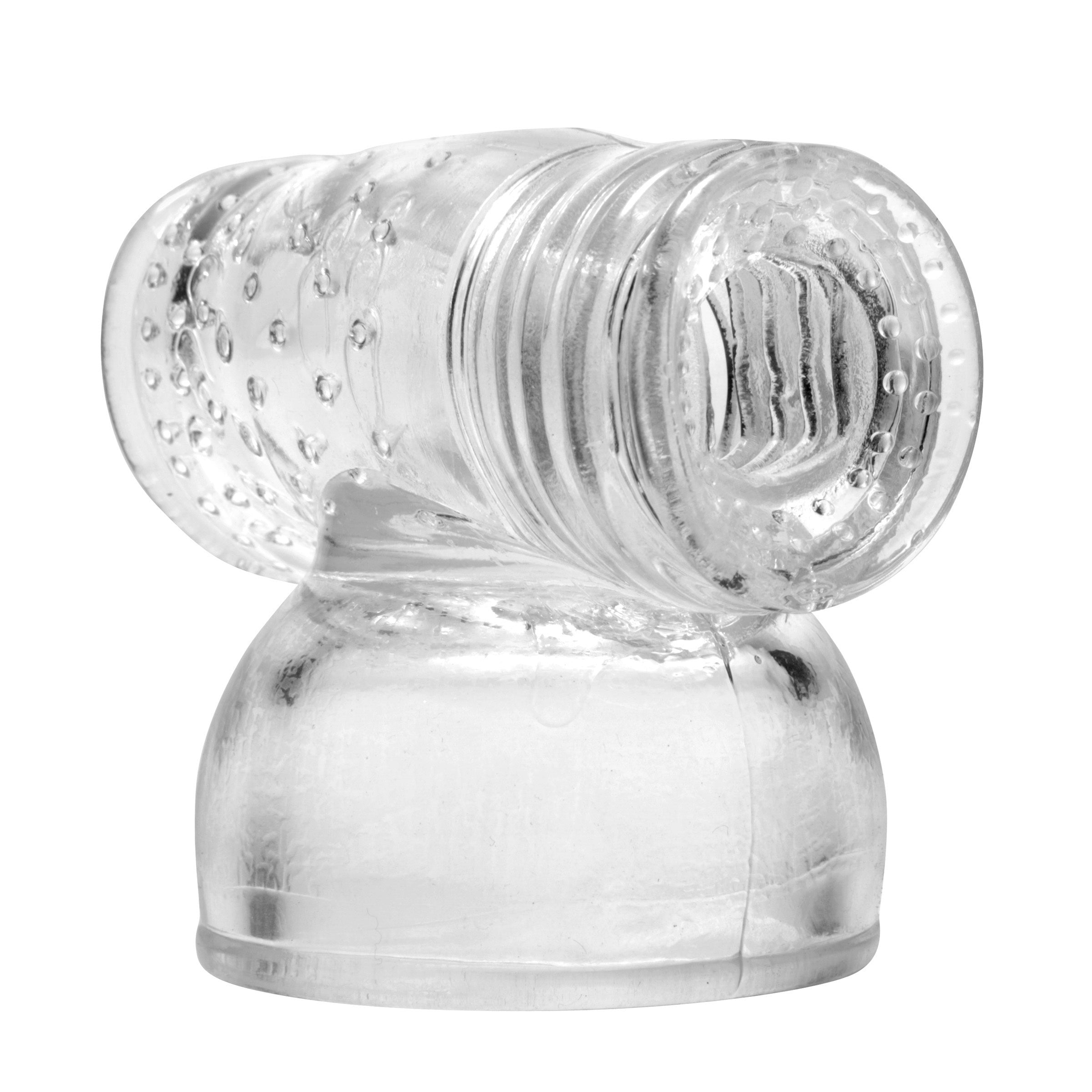 Enhanced Sensation Male Stroker Magic Wand Vibrator - Clear