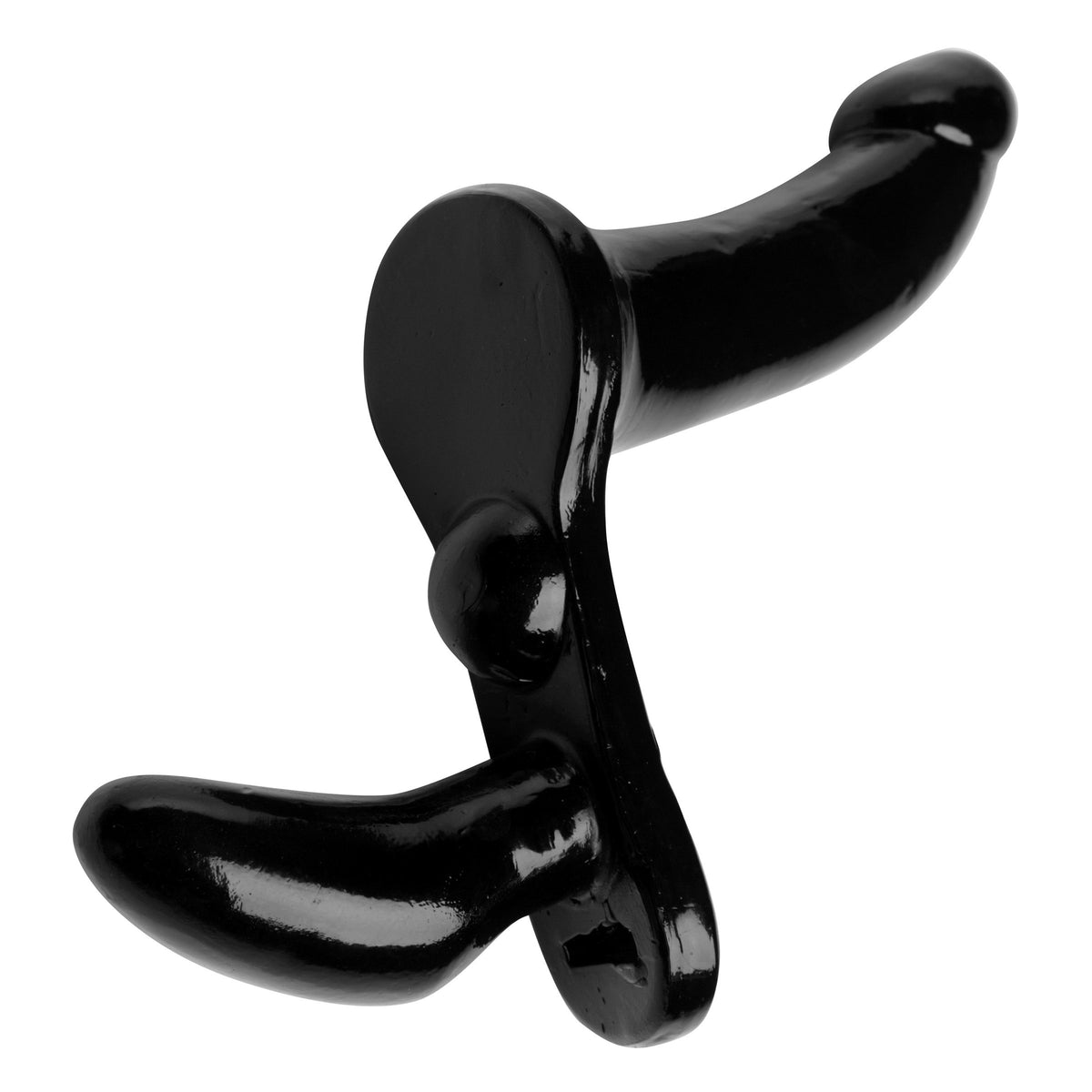Plena Double Penetration Adjustable Strap on Harness – strap-on and harness, Leather (view 6)
