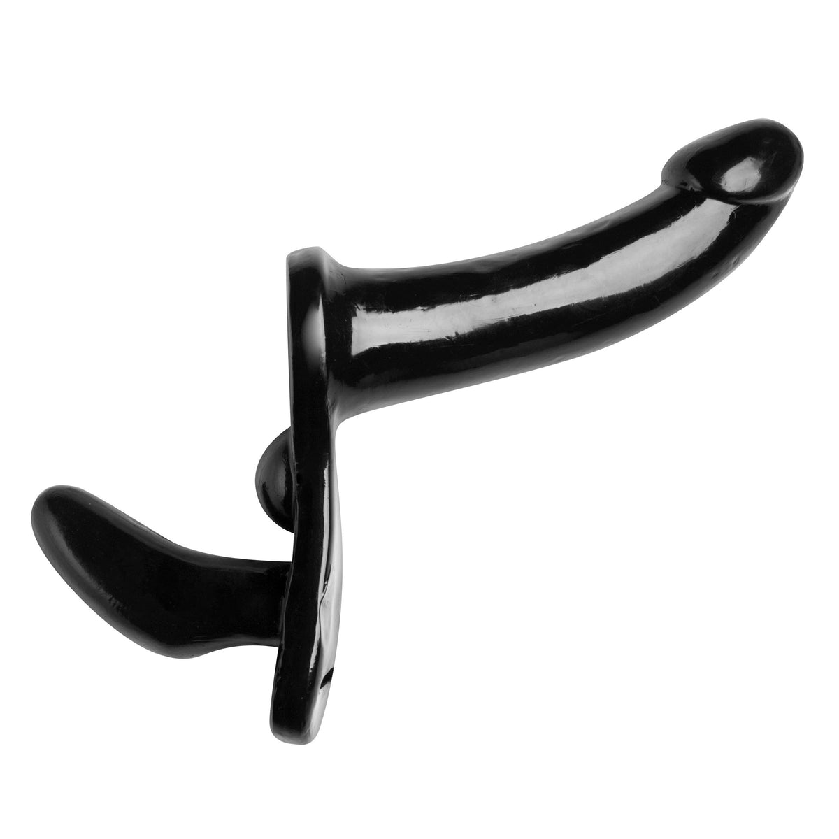 Plena Double Penetration Adjustable Strap on Harness – strap-on and harness, Leather (view 4)