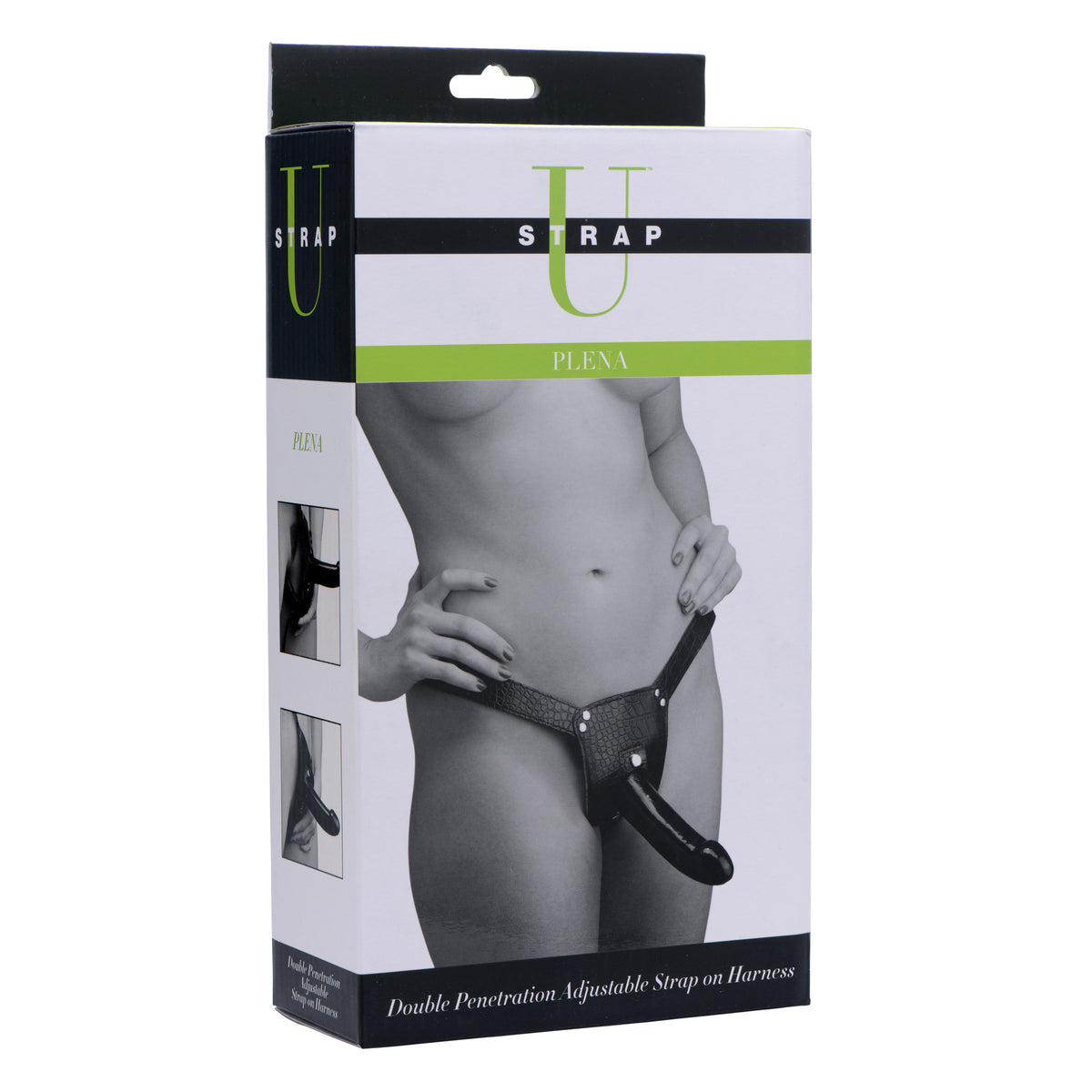 Plena Double Penetration Adjustable Strap on Harness – strap-on and harness, Leather (view 7)
