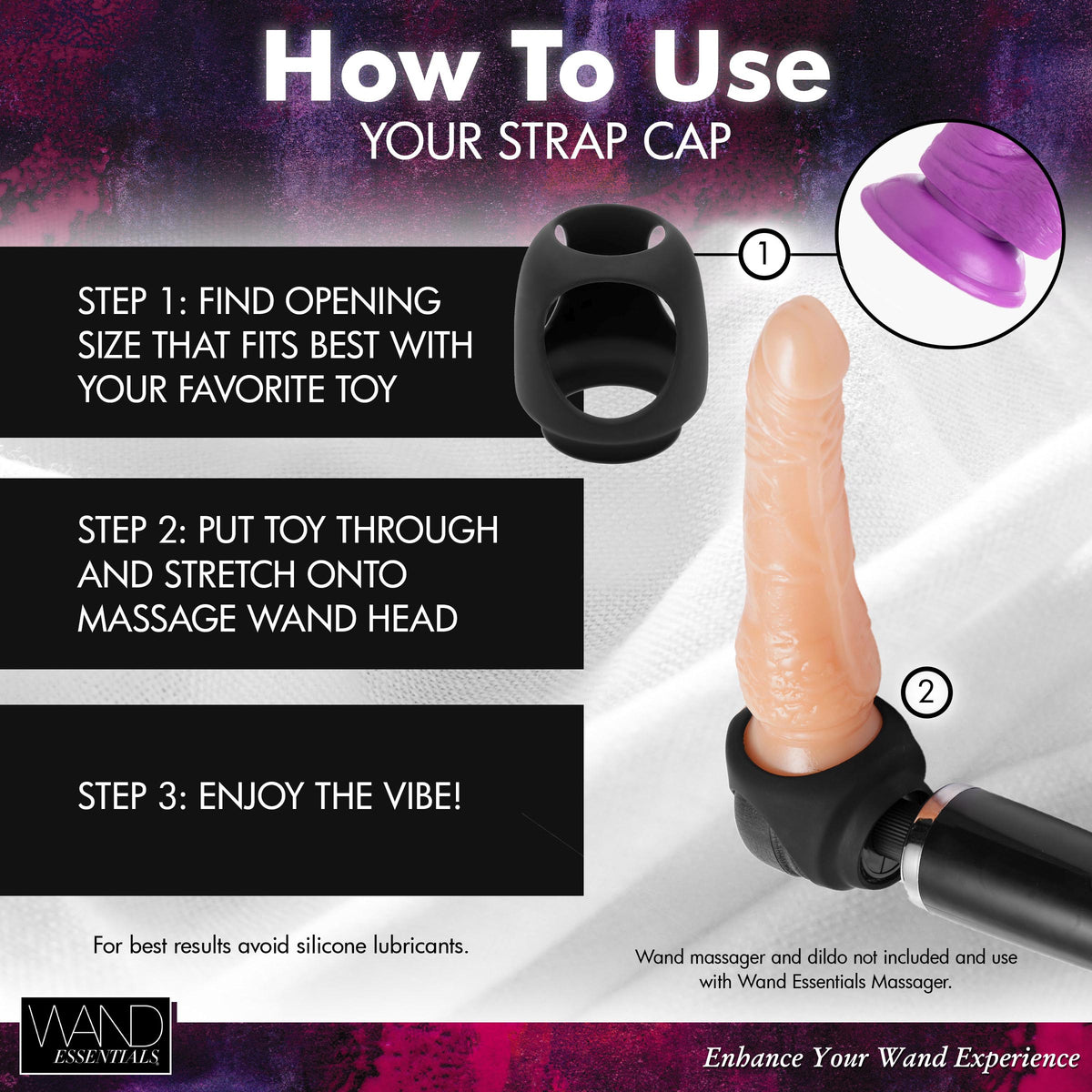 Strap Cap Wand Harness for Dildos – strap-on and harness, Silicone (view 7)