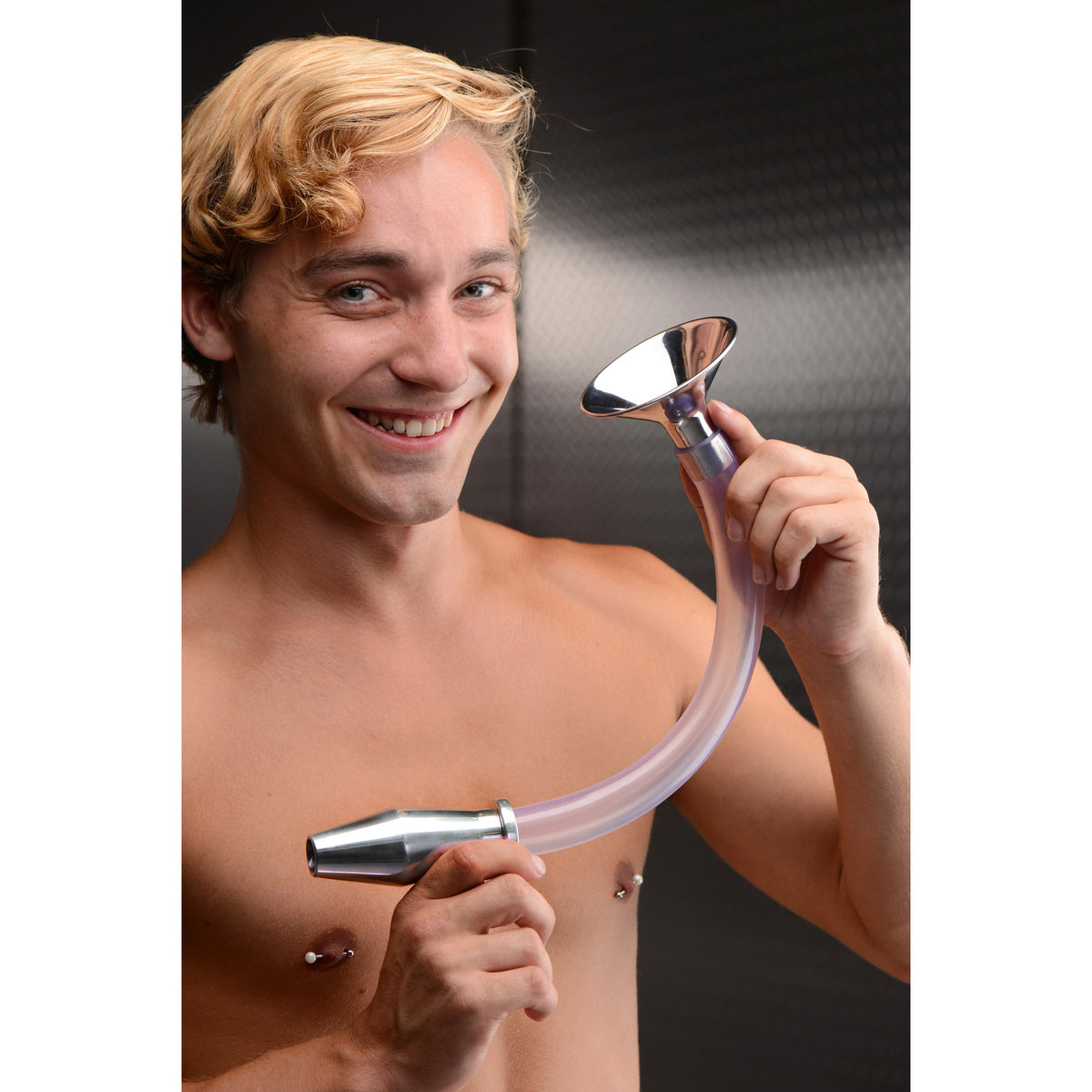 Stainless Steel Ass Funnel with Hollow Anal Plug – butt plug, Metal