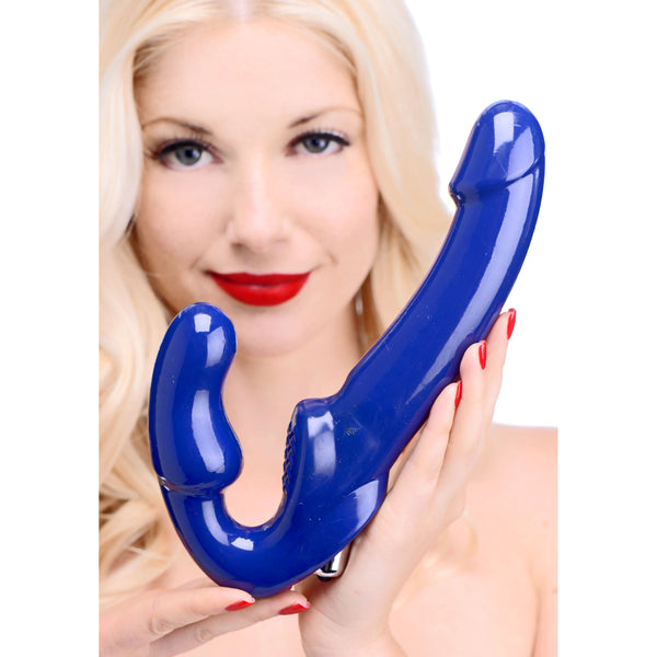 Revolver II Vibrating Strapless Strap On Dildo – strap-on and harness, TPE
