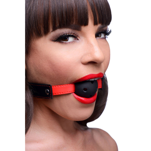 Subdue Me Breathable Ball Gag, Leather