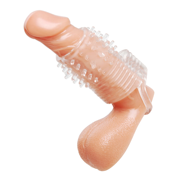 Clear Sensations Vibrating Textured Erection Sleeve – penis pump and enhancer, TPE