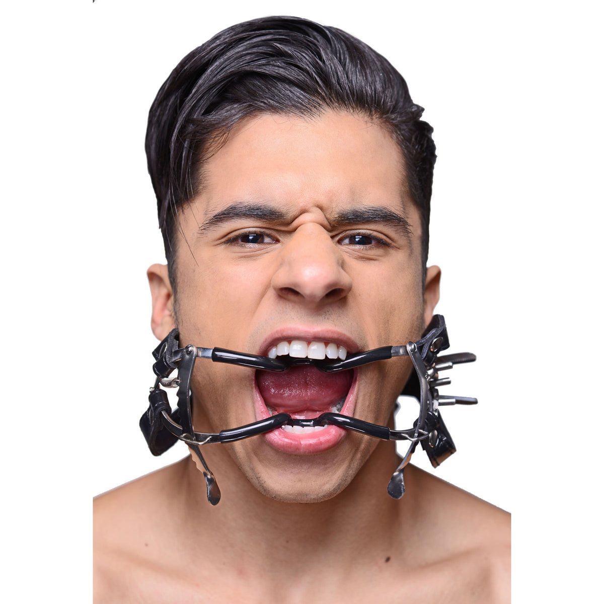 Ratchet Style Jennings Mouth Gag with Strap, Metal (view 4)
