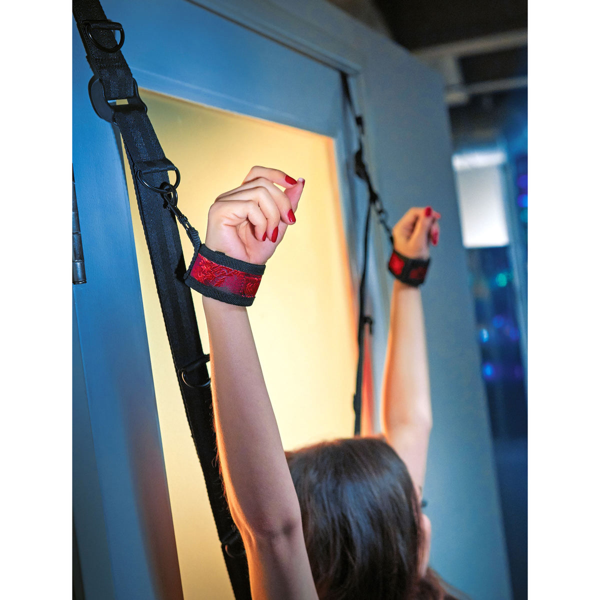 Scandal Over the Door Bondage Cross – restraints and cuffs, Metal (view 2)