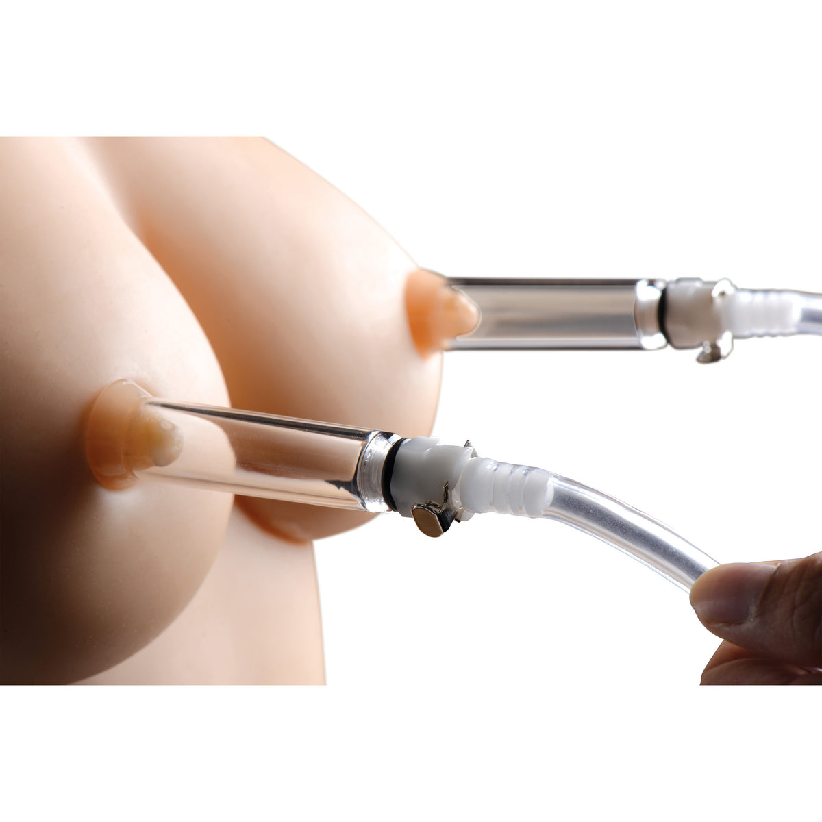 Nipple Pumping System with Dual Detachable Acrylic Cylinders – penis pump and enhancer, PVC