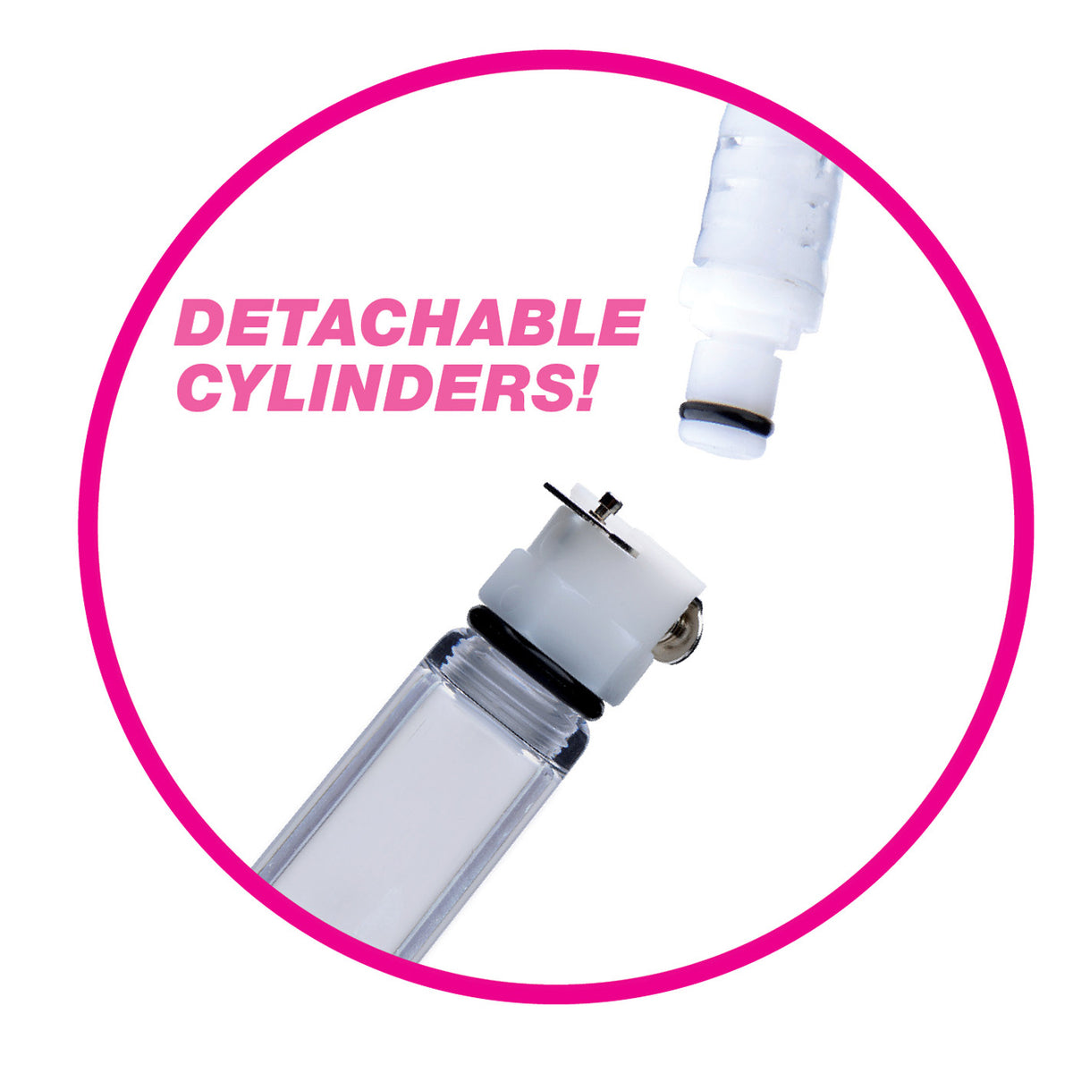 Nipple Pumping System with Dual Detachable Acrylic Cylinders – penis pump and enhancer, PVC (view 6)