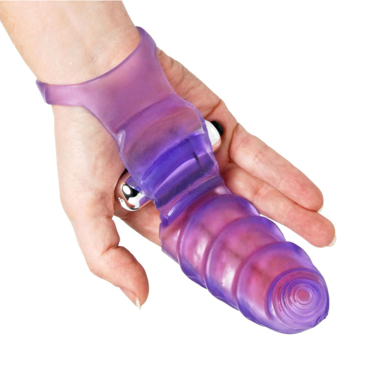 Double Finger Banger Vibrating G-Spot Glove – vibrator, TPE