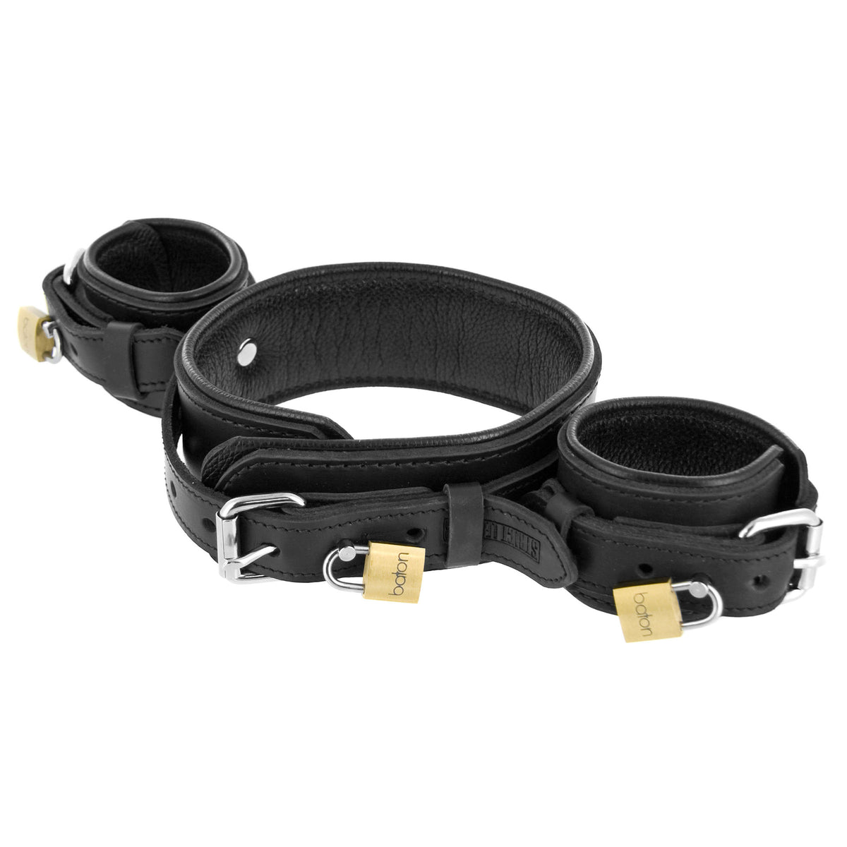 Premium Leather Forced Orgasm Kit – restraints and cuffs, Metal (view 2)