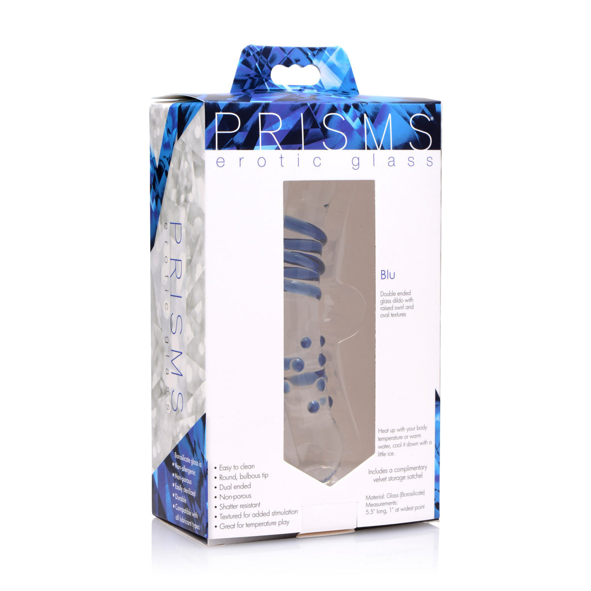 Blu Dual Ended Glass Dildo, Glass (view 3)
