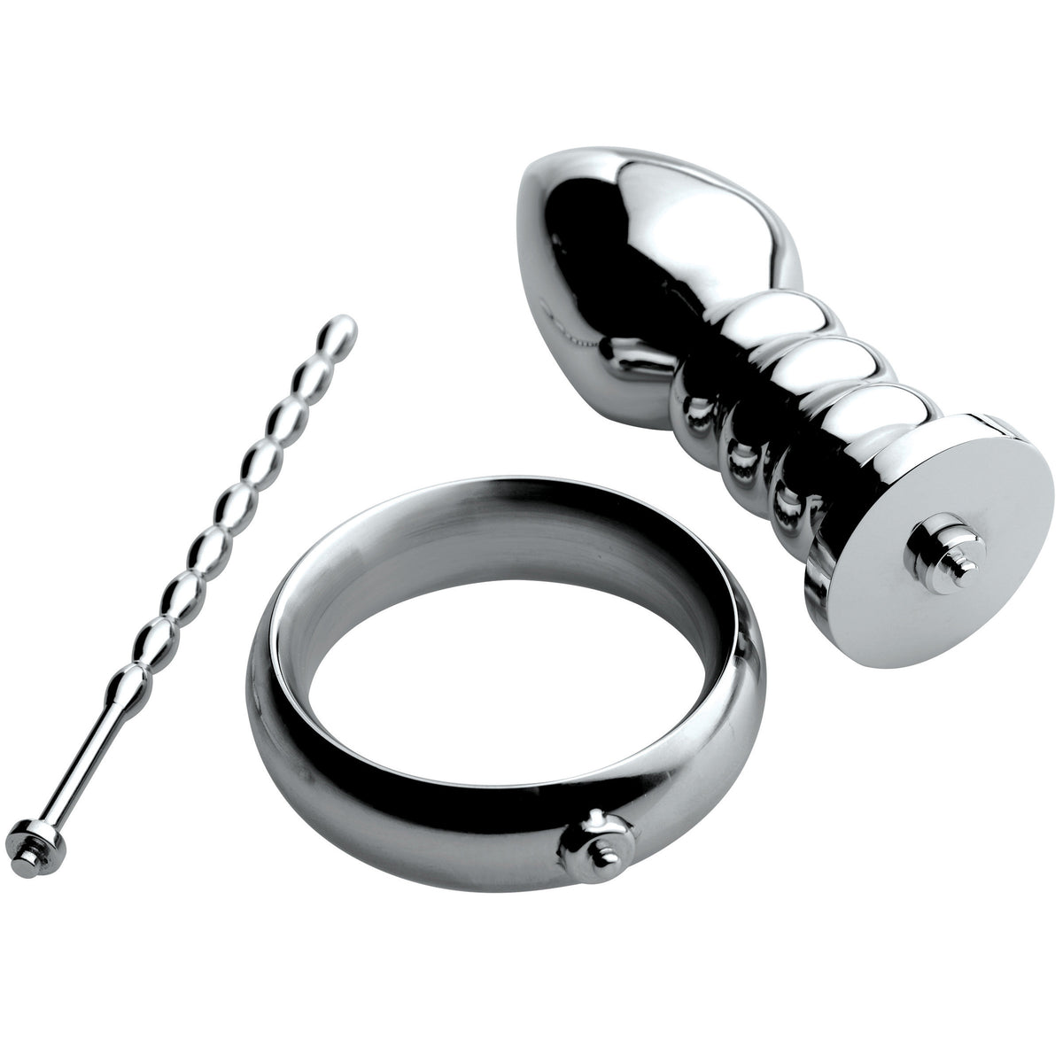 Zeus Deluxe Series Voltaic For Him Stainless Steel Male E-stim Kit – electro play, Metal
