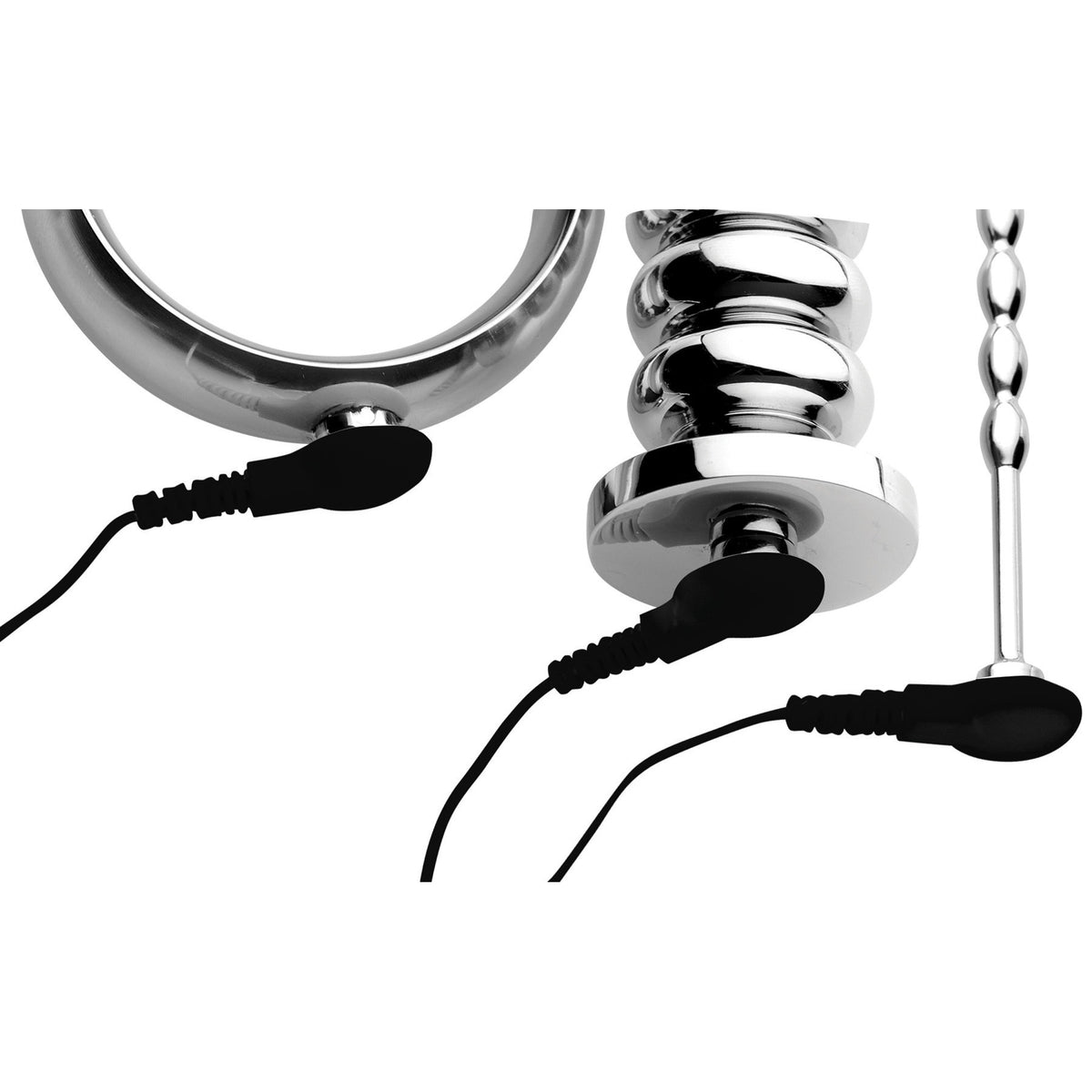 Zeus Deluxe Series Voltaic For Him Stainless Steel Male E-stim Kit – electro play, Metal (view 3)