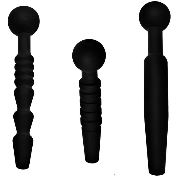 Dark Rods 3 Piece Silicone Penis Plug Set – butt plug, Silicone