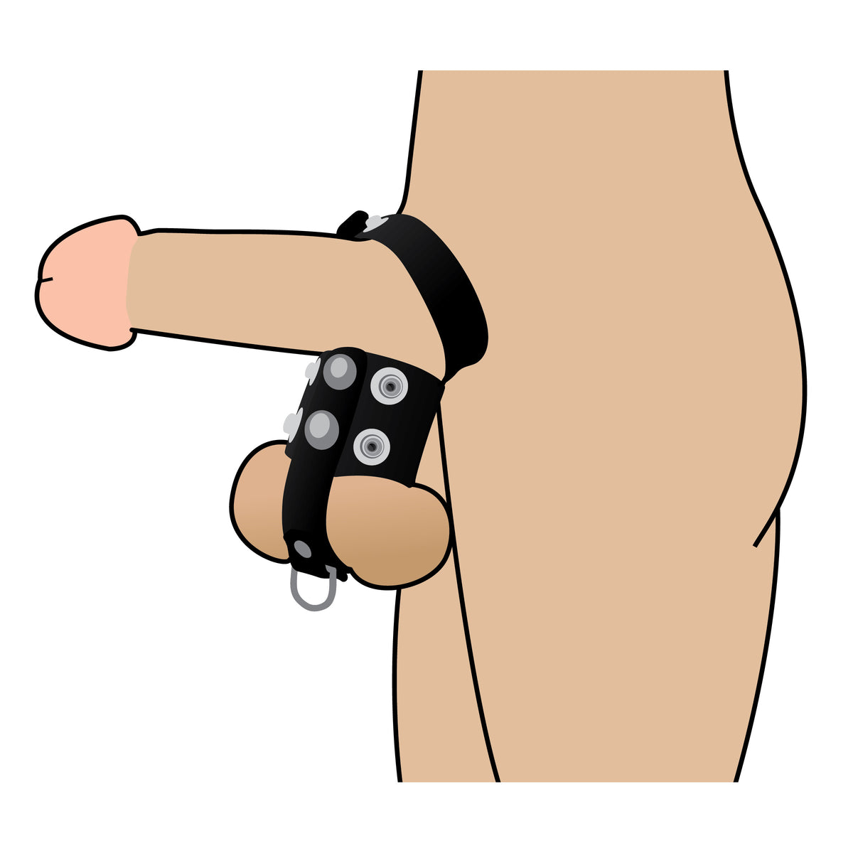 Cock Strap and Ball Stretcher – cock ring, Metal
